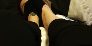 Sock Smothering My Foot Slave With My Stinky Work Socks