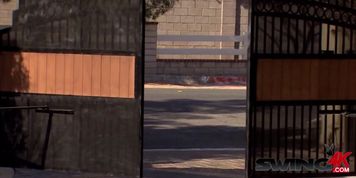 Amazing swingers relaxing outdoors - video 1