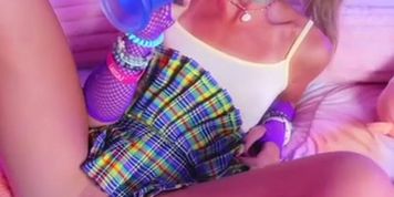 Schoolgirl Bougie_bb Shoves A Giant Dildo In Her Tight Pussy