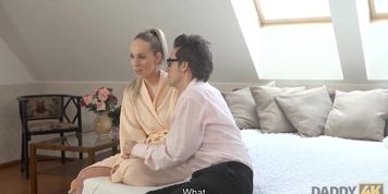 DADDY4K. Innocent gal becomes sexual target for boyfriends old father