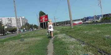 Panty strap gazoo upskirt on voyeur camera