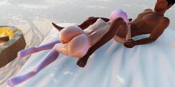 Super Hot BBC Fucking A Tight White Pink Girl Anal in 3D Animation