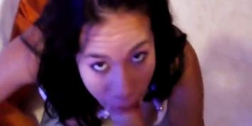Best friend's Latina wife sucking my big cock