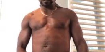My straight friend black latino with giant dick on show