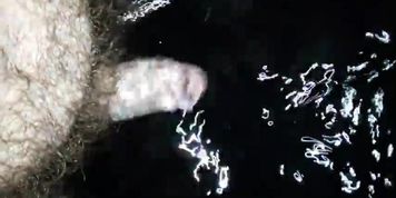 Jerking my big dick on the beach