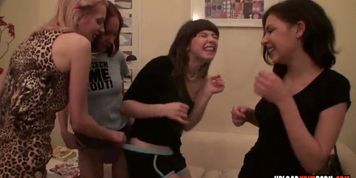 UPLOADYOURPORN - Slutty beauties eat fruit and lick one another