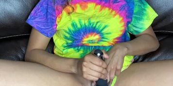 Roommate caught me playing with myself  wet pussy masturbation 