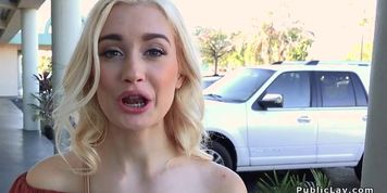 Blonde petite teen fucks huge dick outdoor (Anastasia Knight)