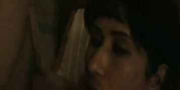 Latina brunette pissing in shower after screw