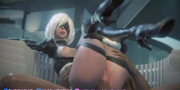2b got a big dick in anal.
