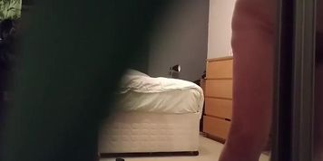 Sexy busty blonde milf caught naked again on hidden camera