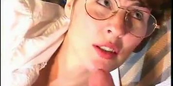 Babysitter with pigtails gets fucked a big black guy and a white dick