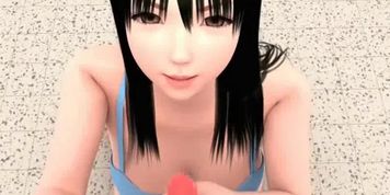 Beautiful animated brunette giving oral