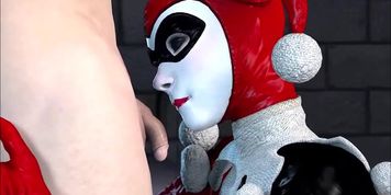 Harley Quinn BLOWJOB COMPILATION POV - DC batman Quinn licks penis cum swallow cum in mouth pov slut