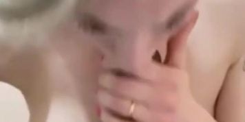 Busty Blonde Sucks Her First BBC