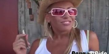 BANG RIDE - Sexy blonde slut gets dirty in a van (Van Damage)