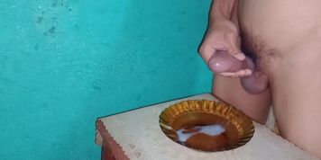 INDONESIAN DICK CUM A LOT ON A PLATE  WHEN THE FASTING IS ONLY THE SEVENTH DAY