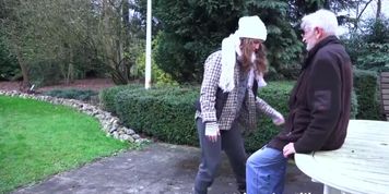 Homeless Girl Begging For Old Dick