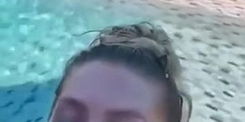 Scarlettkisses vacation pool fuck with hotel employee
