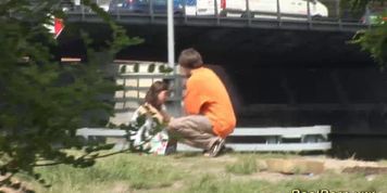 GERMANSTREETS - amateur couple fucking on public place