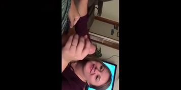 Chubby Gf Sucking Cock With Cum On Face