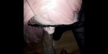 White sissy slut slowly worshiping perfect BBC owner