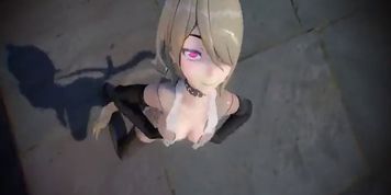 (MMD Insect Sex) Neko Rita Rossweisse Cake Face+insect (Submitted by xM Hy) (Ria Rodrigez)