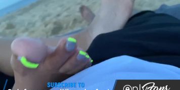 Foot Job On the Beach 
