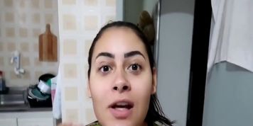 Hot brasilian big ass maid cleaning in too short green minidress upskirt !
