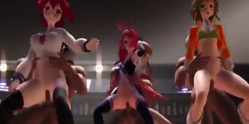 MMD Kawakaze and Others (mmd dance sex) (kimagure mercy riding) (Submitted by Ademar440) (Samantha Star)