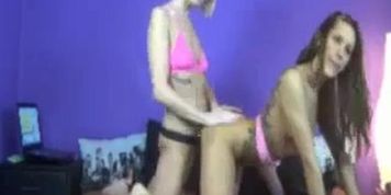 Hot Webcam Lesbians Play With Strapon