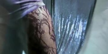 Mistress in satin gloves fucks with strapon JOI