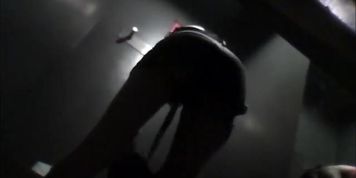 Dressing room spy camera records amateur from behind