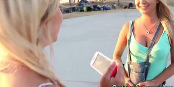 Blonde lesbians licking