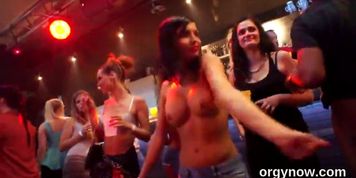 Innocent babes give head and enjoy screwing and group sex