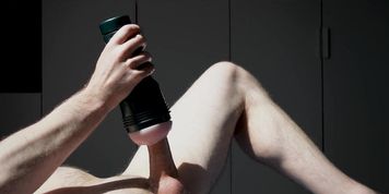 Fun with Fleshlight slowly and deeply finished with oiled handjob and orgasm (SweetAnnaBella)