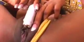 Perfect ebony slut toys her pussy while getting pounded (Beautiful Sexy)