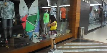 Lady wearing a leg brace