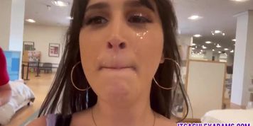 Ashley Adams After Messy Blowjob In The Car Shamefull Public Cumwalk