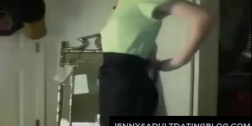 Sexy Waitress strips out of uniform