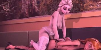 Cartoon Elsa gets hard gangbang and shares cock (Marcia Mia)