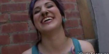 Beautiful tattooed teen got her anus nailed roughly