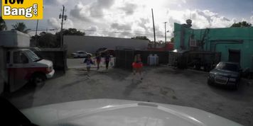 Rough fucking and squirting with small titted teen inside the truck
