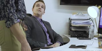 Threesome Gay Anal Sex in the Office with Boss