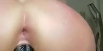 Blondie Riding Black Dildo