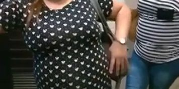 Liz after the buffet