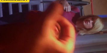 Horny boy jerking off cock and cum on Taylor Swift