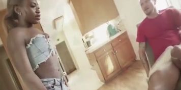 Black Teen Ass Fucked in the Kitchen