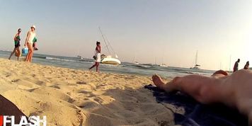 Beach Flash Interested Women