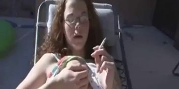 Redhead Smoking and masturbate